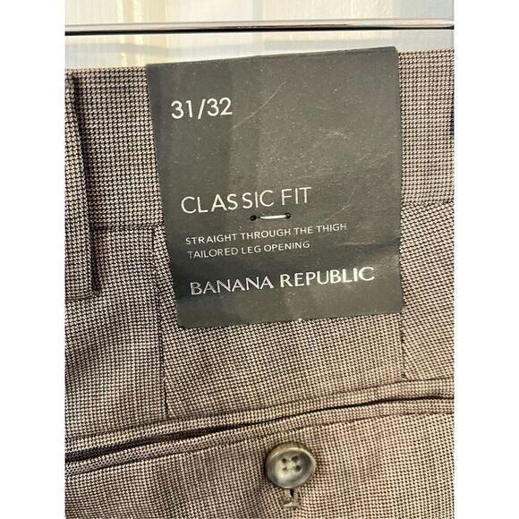 Banana Republic Classic Fit Gray Brown Dress Pants sz 31/32 NWT - Picture 4 of 8